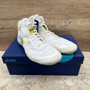 Oasics Shoes Mens JB Elite IV Brilliant White Rich Gold 12.5 Tennis Lace Up NIB